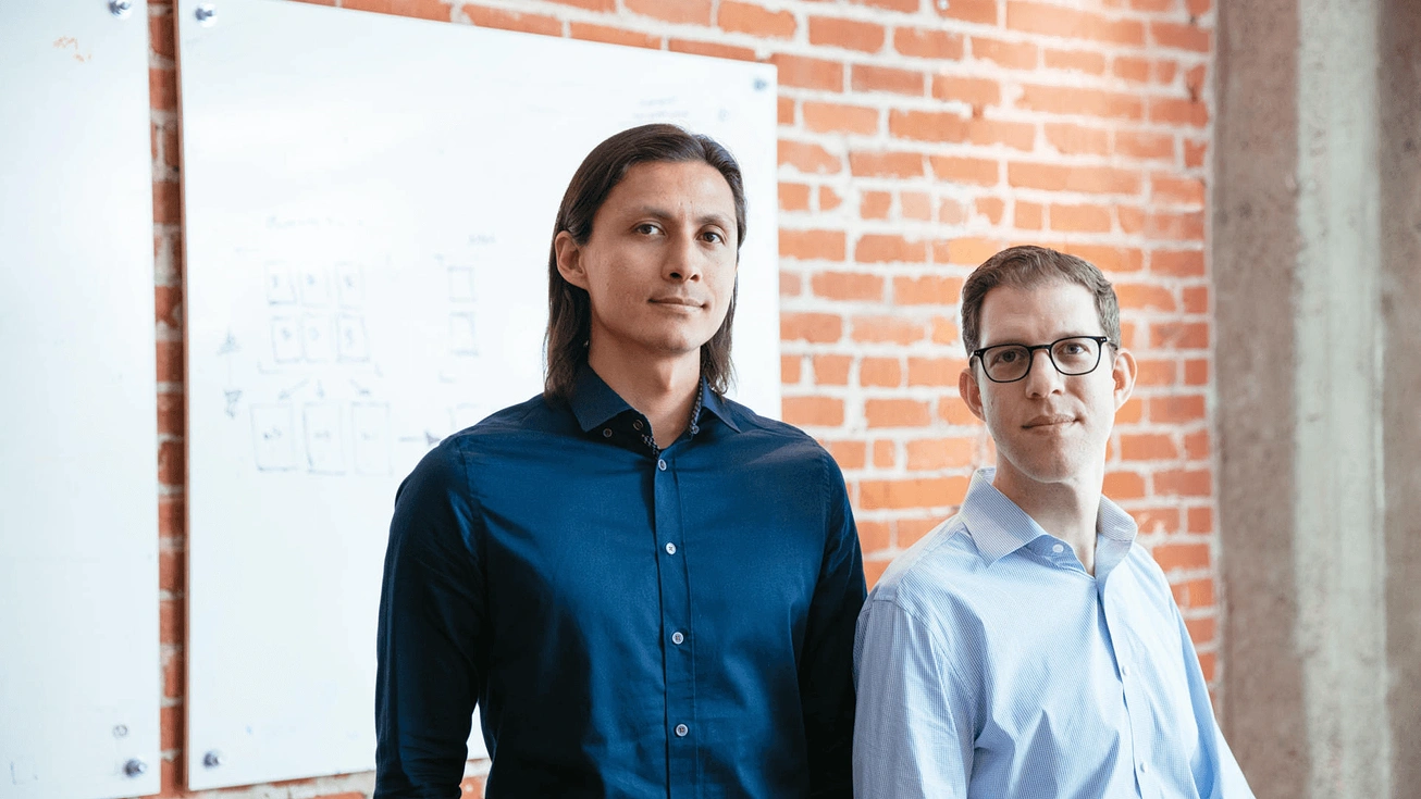 Enrique Allen and Ben Blumenfeld at the Designer Fund offices in San Francisco
